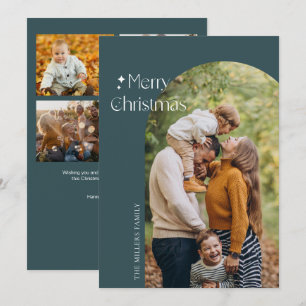 Festividades Cartão com fotos moderno minimalista de natal