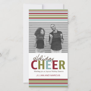 Festividades Cartão com fotos moderno personalizável de férias