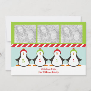 Festividades Cartão com fotos Penguins de Férias