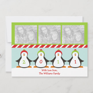 Festividades Cartão com fotos Penguins de Férias