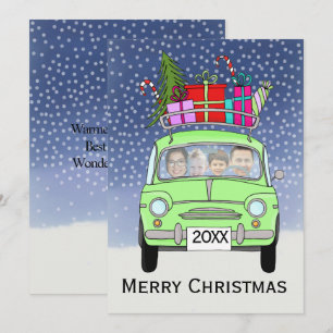 Festividades Cartão com fotos personalizável de Natal