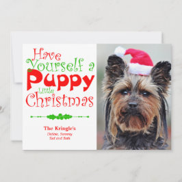 Festividades Cartão com fotos Pet Feriado de Natal Puppy