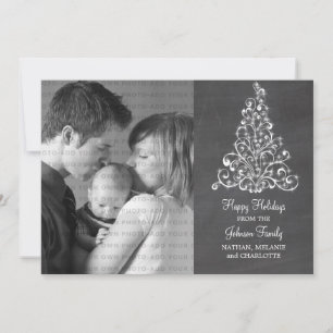 Festividades Cartão com fotos plano chalkboard de árvore Sparkl