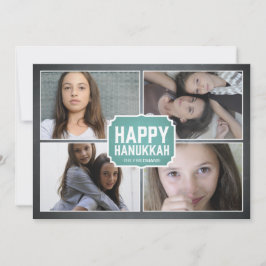 Festividades Cartão com fotos quadro azul de Hanukkah do quadro