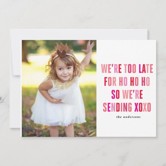 Festividades Cartão com fotos rosa e Dia de os namorados vermel (Frente)