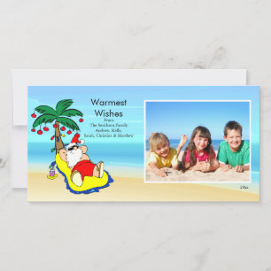 Festividades Cartão com fotos Tropical de Papais noeis de Natal