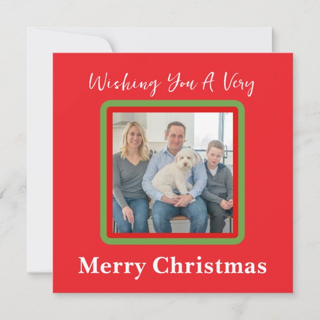 Festividades Cartão com fotos Vermelho de Árvores de Inverno co (Frente)