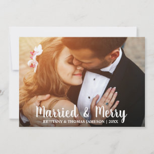 Festividades Cartão com fotos W de Casamentos Recém-Casados e