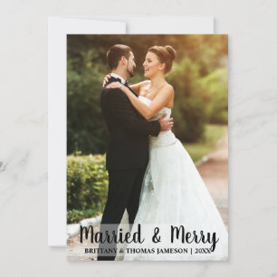 Festividades Cartão com fotos W de Casamentos Recém-Casados e F