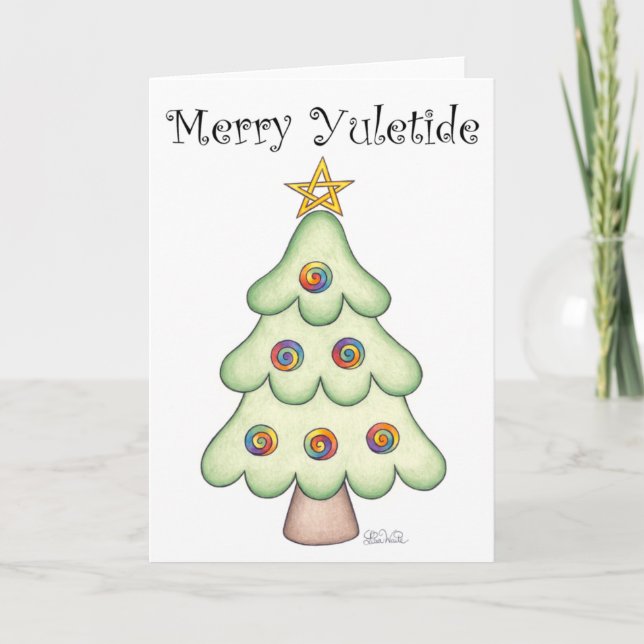 Festividades Cartão da Árvore de Yule (Frente)