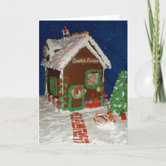 Festividades Cartão da casa de pão-de-espécie do florista do