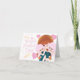 Festividades Cartão da Mãe de Desenho com os seus Gémeos