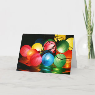 Festividades Cartão das Luzes de Natal de Golf Ball