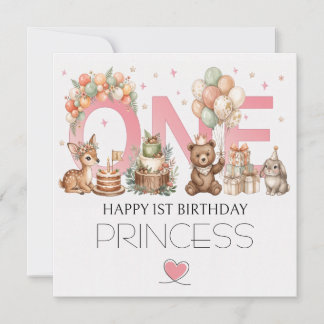 Festividades Cartão de 1º Aniversário Para Meninas
