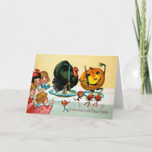 Festividades Cartão de Ação de Graças de Comida Ímpar Vintage