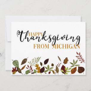 Festividades Cartão de Ação de Graças de Michigan Fall Foliage