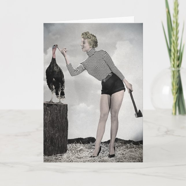 Festividades Cartão de Ação de Graças do Peru Retro (Frente)