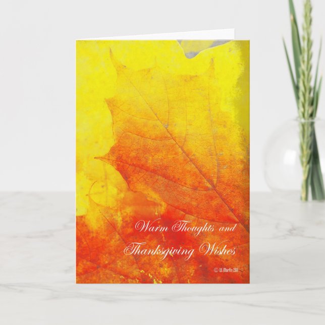 Festividades Cartão de Ação de Graças Folha Abstrato brilhante (Frente)