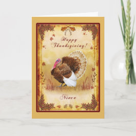 Festividades Cartão de Ação de Graças para a Turquia Niece Happ