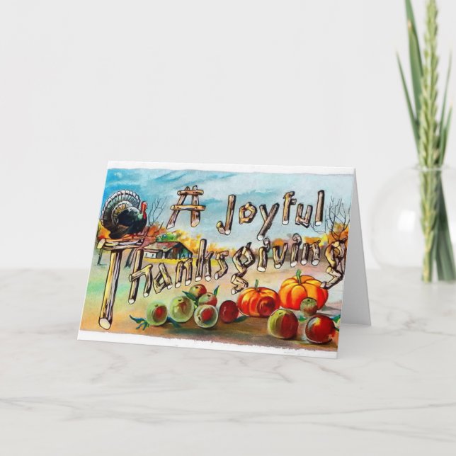 Festividades Cartão de Ação de Graças Vintage (Frente)