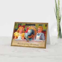 Festividades Cartão de Ação de Graças Vintage Victorian Creepy 