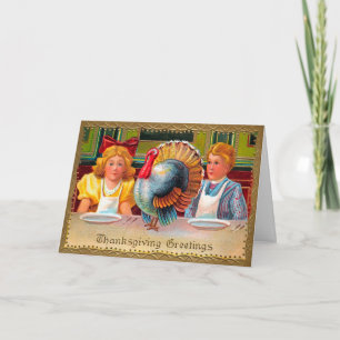 Festividades Cartão de Ação de Graças Vintage Victorian Creepy 