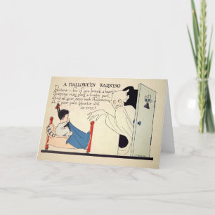 Festividades Cartão de Advertência Vintage Creepy Halloween  