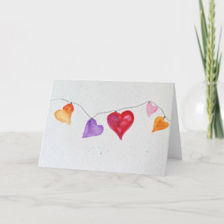 Festividades Cartão de Agradecimento Corações Dobrados