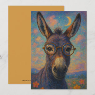 Festividades Cartão de Agradecimento de Burro de Aquarela