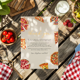 Festividades Cartão de agradecimento para Chá de Bebê Pizza Bab