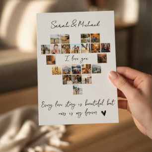 Festividades Cartão de Amor com Foto Personalizada em Formato d