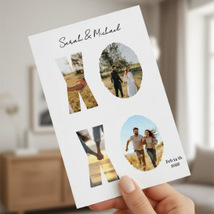 Festividades Cartão de Amor com Foto XO Personalizado para Casa