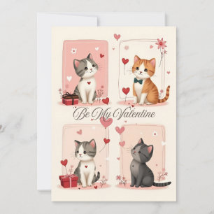 Festividades Cartão de Amor de Gatinhos Fofos Seja Meu Namorado