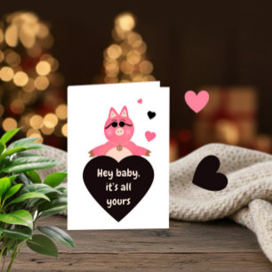 Festividades Cartão de Amor Divertido com Porco Legal