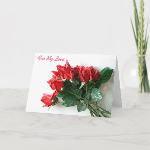 Festividades Cartão de Amor do Buquê de Rosa vermelha - Perso