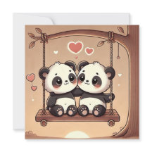 Cartão de Amor do Panda Balançante