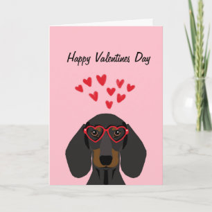 Festividades Cartão de Amor para Namorados Dachshund - preto e