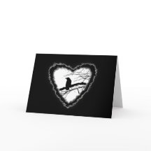 Cartão de Amor Romance de Namorados Cardíaco Raven