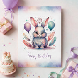 Festividades Cartão de Aniversário Adorável Boho Coelho Coelhin