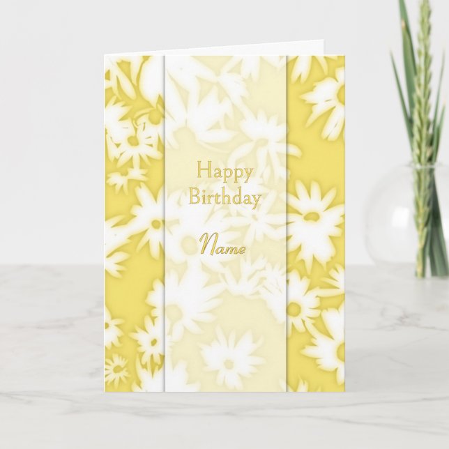 Festividades Cartão de Aniversário Amarelo Color Me Daisies (Frente)