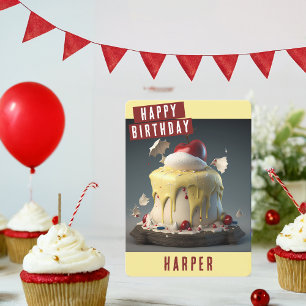 Festividades Cartão de Aniversário Branco de Neve Bonita