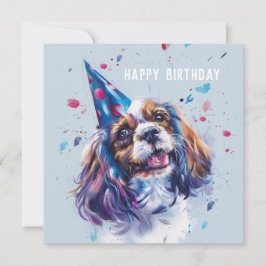 Festividades Cartão de Aniversário Cavalier King Charled Spanie