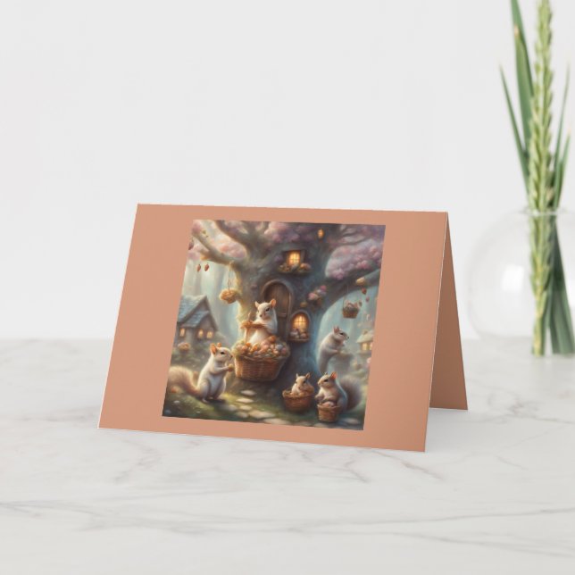 Festividades Cartão de aniversário com flores de primavera e es (Frente)