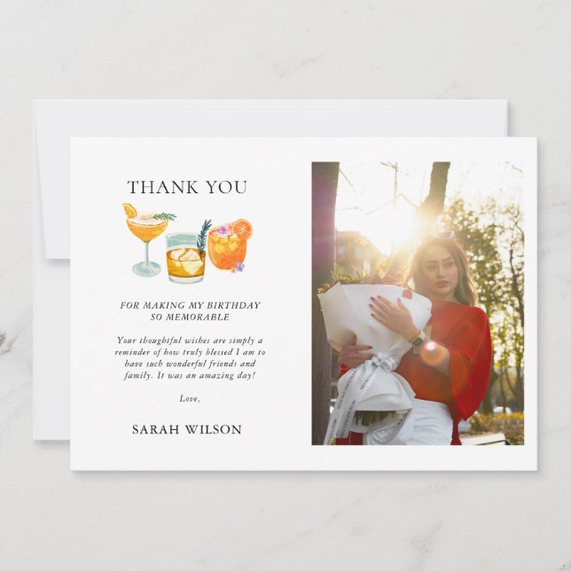 Festividades Cartão de aniversário com foto de coquetel de frut (Frente)