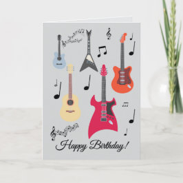Festividades Cartão de Aniversário com Guitarra