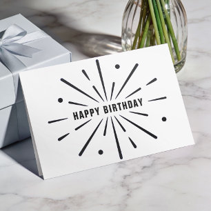 Festividades Cartão de Aniversário Corporativo Preto e Branco S