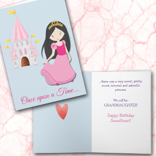 Festividades Cartão de Aniversário da Princesa Neta Cute Brun