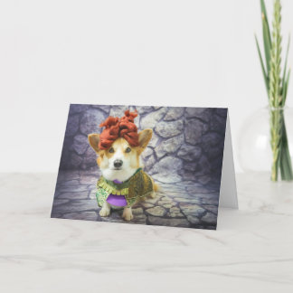 Festividades Cartão de aniversário da Rainha Corgi