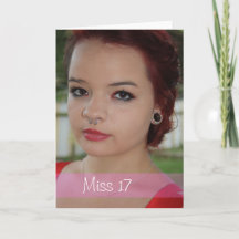 Cartão de aniversário de 17 anos com foto Miss 17