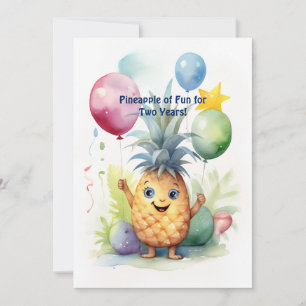 Festividades Cartão de Aniversário de Abacaxi Tropical